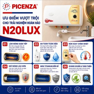 Bình nước nóng kiểu ngang N20LUX - ảnh 2