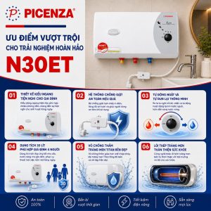 Bình nước nóng kiểu ngang N30ET - ảnh 2
