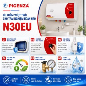 Bình nước nóng kiểu ngang N30EU (30L) - ảnh 2