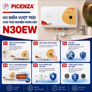 Bình nước nóng kiểu ngang N30EW - ảnh 2