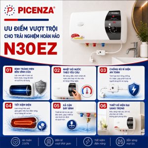 Bình nước nóng kiểu ngang N30EZ - ảnh 2