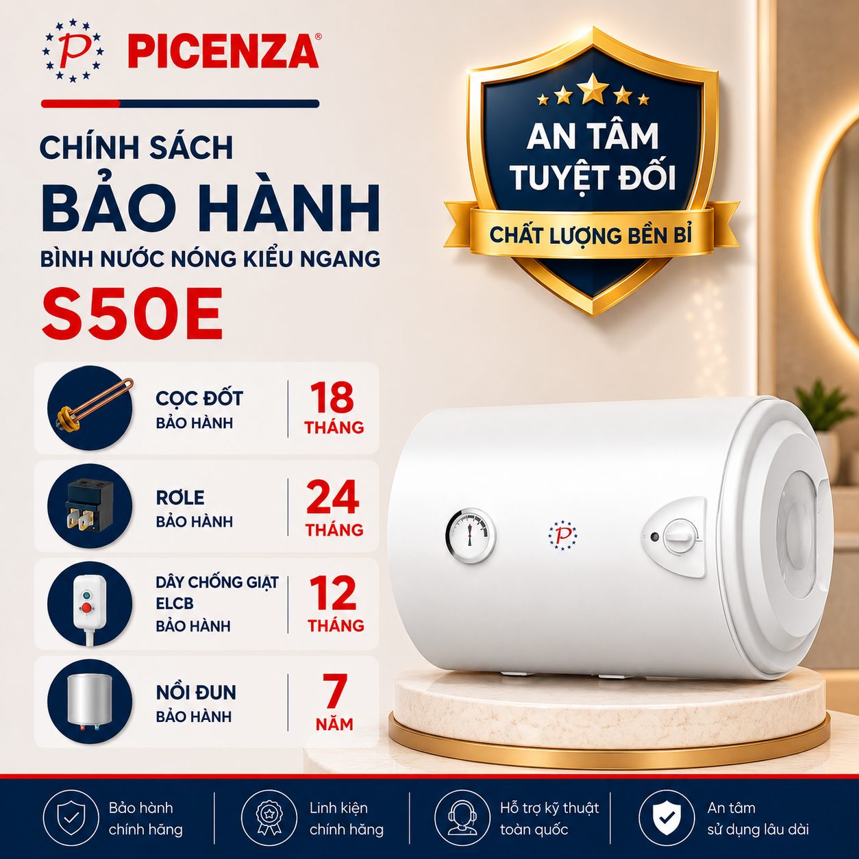 Bình nước nóng kiểu ngang S50E - ảnh 3
