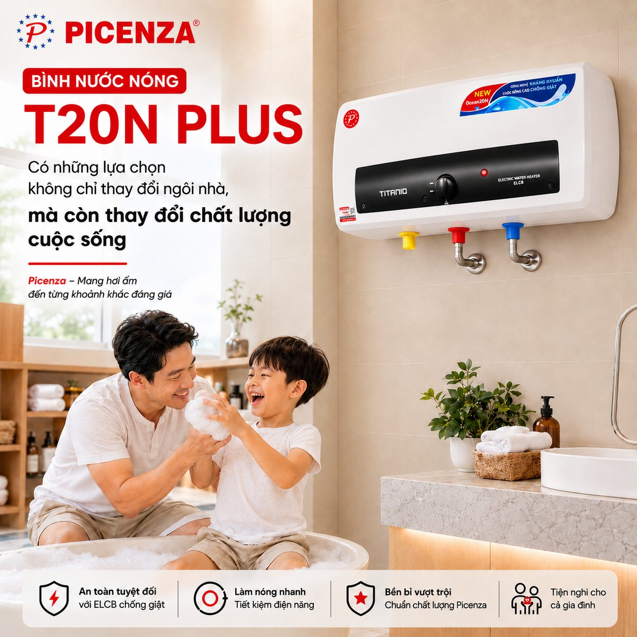 Bình nước nóng kiểu ngang T20N plus - ảnh 4