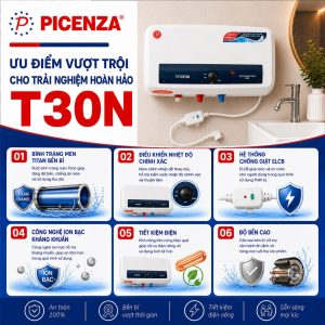 Bình nước nóng kiểu ngang T30N - ảnh 2