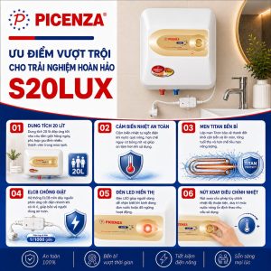 Bình nước nóng kiểu vuông S20LUX - ảnh 2