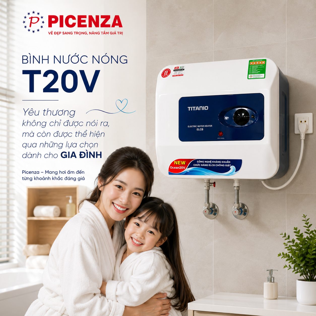 Bình nước nóng kiểu vuông T20V - ảnh 4
