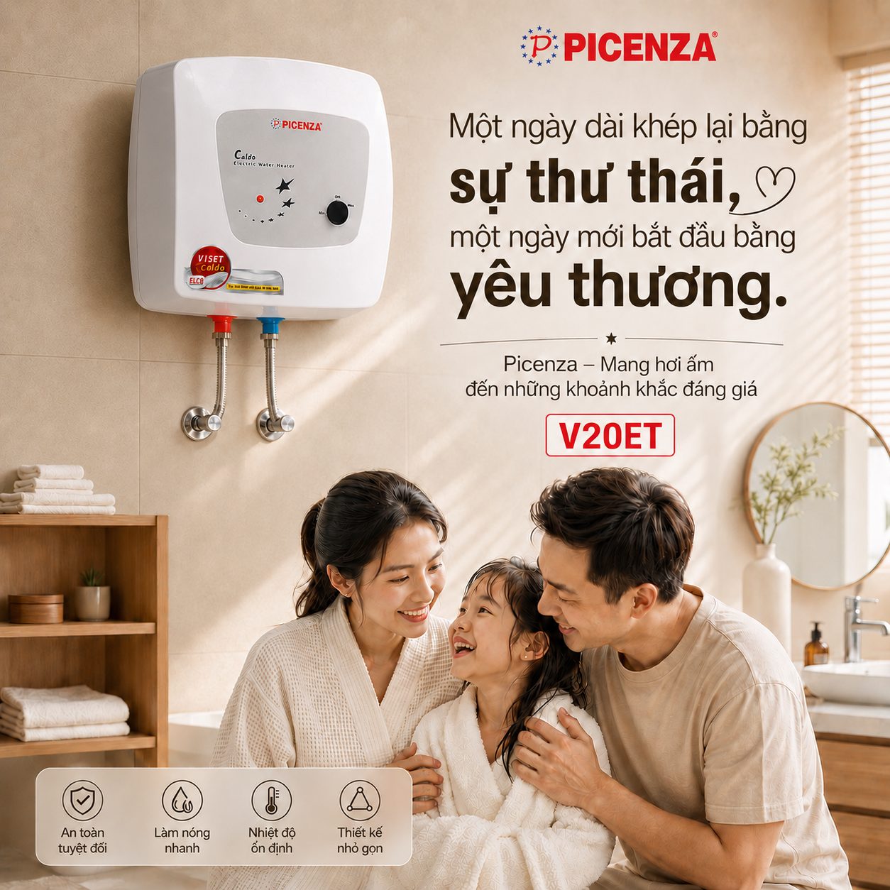 Bình nước nóng kiểu vuông V20ET - ảnh 4