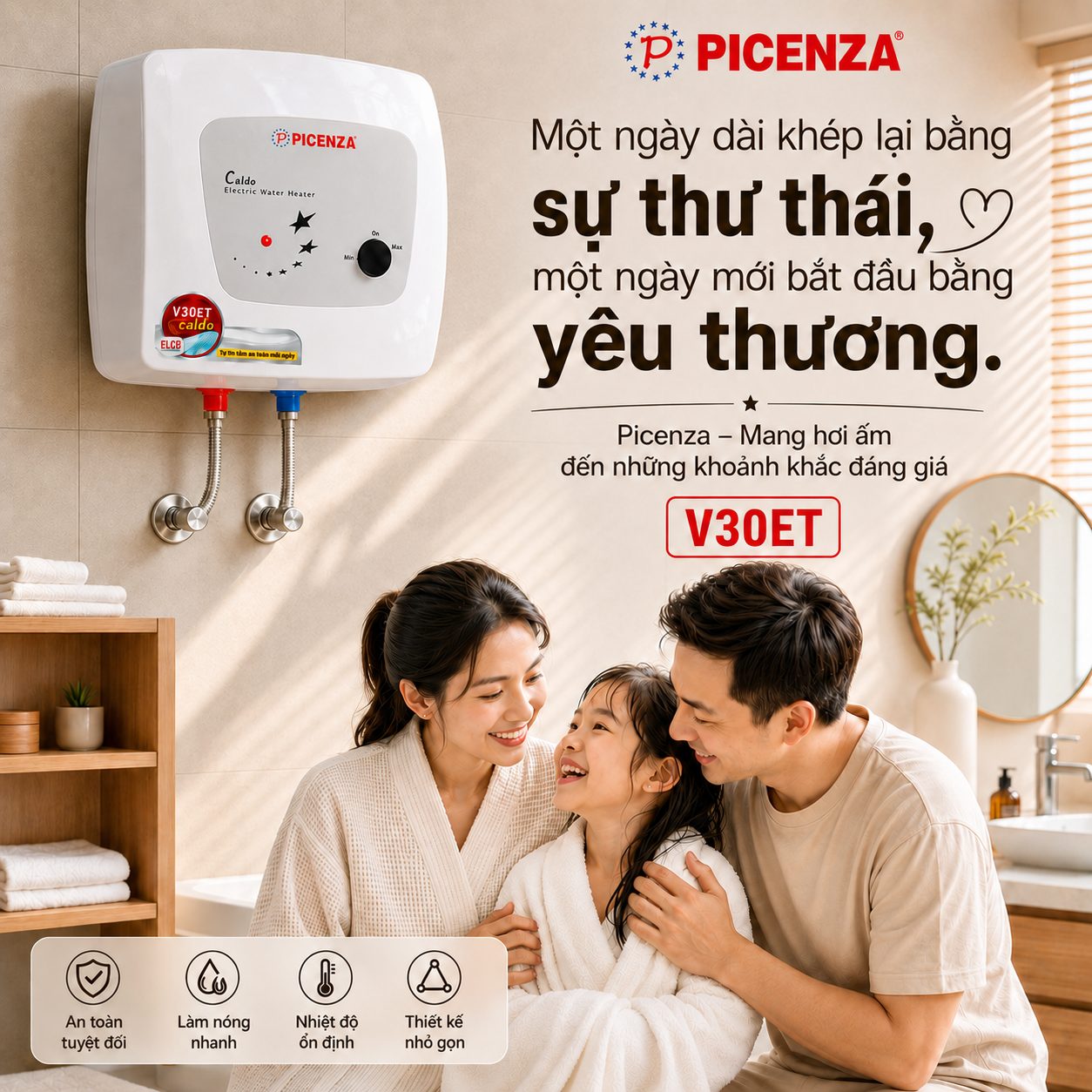 Bình nước nóng kiểu vuông V30ET - ảnh 4