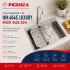 Chậu Handmade 1 hố HM 6045 Luxury SUS 304 - ảnh 1