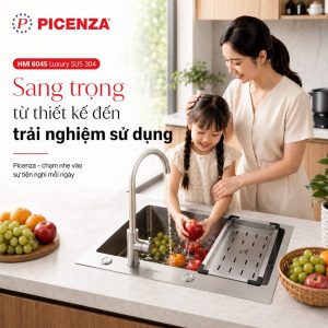 Chậu Handmade 1 hố HM 6045 Luxury SUS 304 - ảnh 4