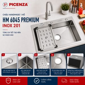 Chậu Handmade 1 hố HM 6045 Premium - ảnh 3