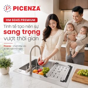 Chậu Handmade 1 hố HM 6045 Premium - ảnh 4