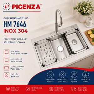 Chậu Handmade 1 hố HM 7646 - ảnh 1