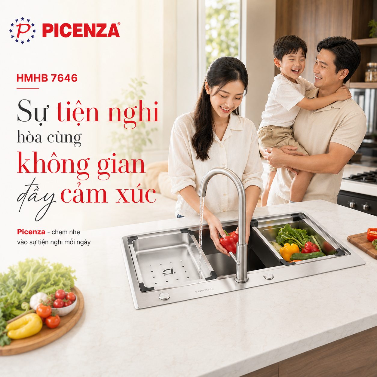 Chậu Handmade 1 hố HMHB 7646 - ảnh 4
