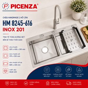 Chậu Handmade 2 hố cân HM 8245 -616 - ảnh 1