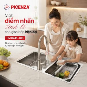 Chậu Handmade 2 hố cân HM 8245 -616 - ảnh 4