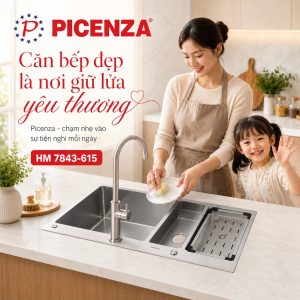 Chậu Handmade 2 hố lệch HM 7843-615 - ảnh 4