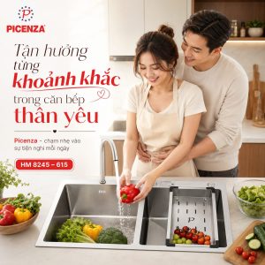 Chậu Handmade 2 hố lệch HM 8245 – 615 - ảnh 4