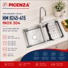 Chậu Handmade 2 hố lệch HM 8245 – 615 inox 304 - ảnh 1