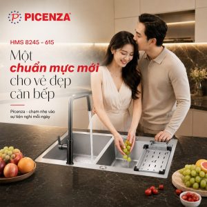 Chậu Handmade Standard inox SUS 304 HMS 8245 – 615 - ảnh 4