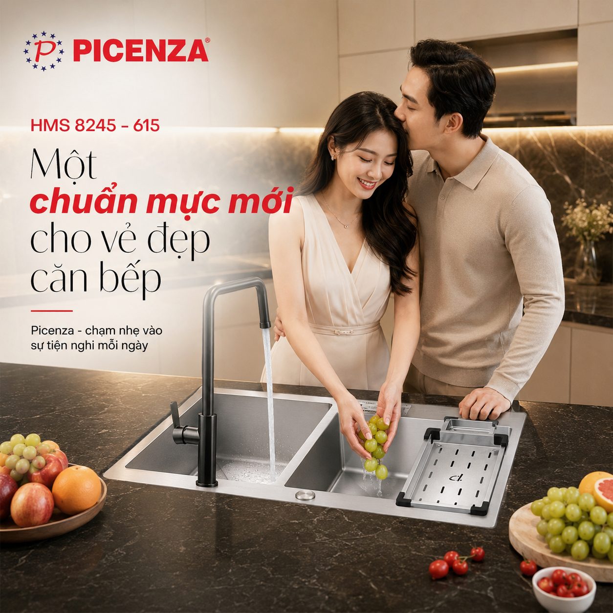 Chậu Handmade Standard inox SUS 304 HMS 8245 – 615 - ảnh 4